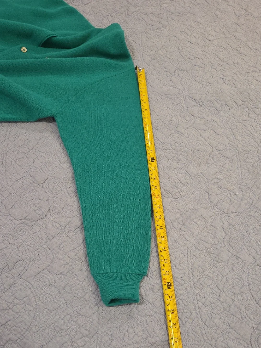 Vintage Lacoste Emerald Green Button V-Neck Cardigan Sz L, Excellent Condition!